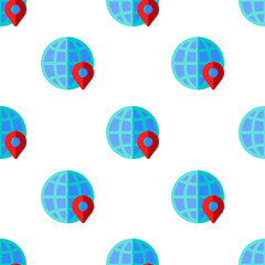 Single globe pattern. globe concept. flat trendy Vector seamless Pattern, background, wallpaper