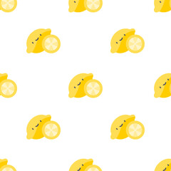 Single lemon pattern. lemon concept. flat trendy Vector seamless Pattern, background, wallpaper