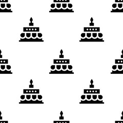 Single Birthday cake pattern. Birthday cake concept. filled trendy Vector seamless Pattern, background, wallpaper