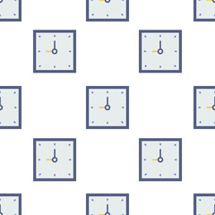 Single clock pattern. clock concept. flat trendy Vector seamless Pattern, background, wallpaper