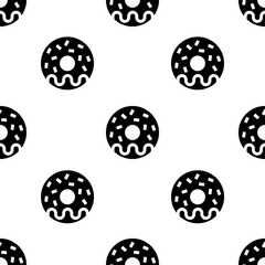 Single Donut pattern. Donut concept. filled trendy Vector seamless Pattern, background, wallpaper