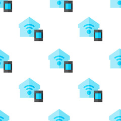 Single smart home pattern. smart home concept. flat trendy Vector seamless Pattern, background, wallpaper