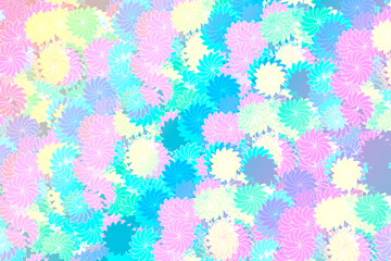 Fototapeta na wymiar pastel iridescent retro flowers floral hawaiian flower pinwheel retro design style textile overlay illustration backdrop fun fashion background pattern swirl fabric