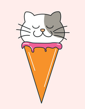 recommend clip art: Ice cream cat