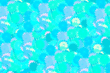 retro blue floral hawaiian flower pinwheel retro pattern swirl fabric design style textile fun rainbow fashion overlay background illustration backdrop