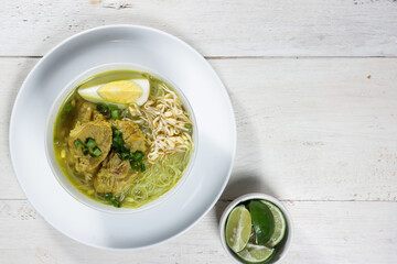 Soto Sapi or Soto Daging, is an Indonesian special soup, made from beef broth with meat cutlet. Popular Menu for Idul Adha