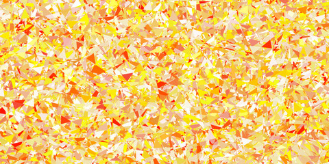 Light pink, yellow vector texture with random triangles.