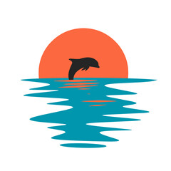 illustration vector of dolphin jumping in water perfect for print