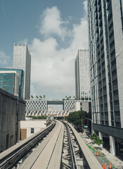 Fototapeta na wymiar railway in the city downtown miami center world 