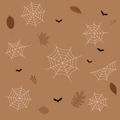 Vector illustration of Halloween day with cobweb.