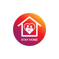 Social media support of self-isolation and staying at home. Distancing measures to prevent virus spread. Covid19 signs. Stay home. 