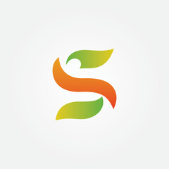 letter s abstract logo design with people