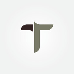 letter t logo design vector