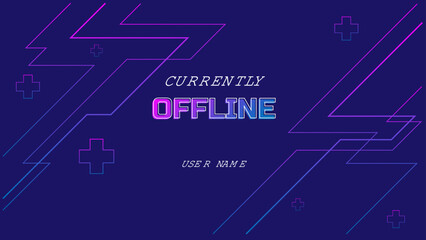 currently offline twitch banner background with geometric shapes