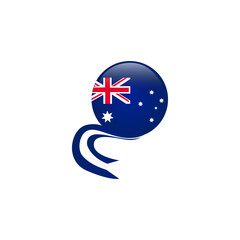 Obraz na płótnie Canvas Round australia flag with banner ribbon