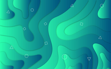 Calm green blue abstract wave background