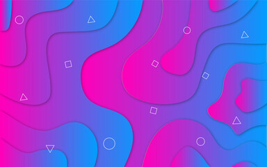 Blue pink abstract wave background