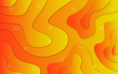 Yellow shiny abstract wave background