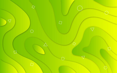Neon green abstract wave background