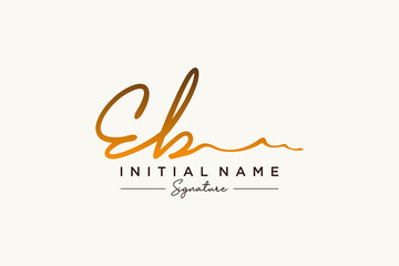 Initial EB signature logo template vector. Hand drawn Calligraphy lettering Vector illustration.