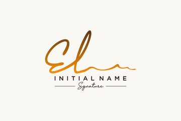 Obraz premium Initial EL signature logo template vector. Hand drawn Calligraphy lettering Vector illustration.