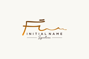 Initial FI signature logo template vector. Hand drawn Calligraphy lettering Vector illustration.