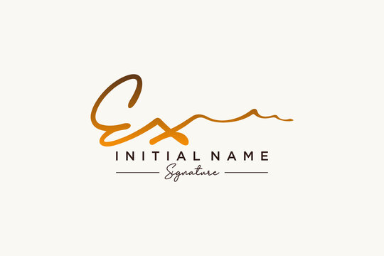 Initial EX signature logo template vector. Hand drawn Calligraphy lettering Vector illustration.