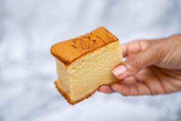 sliced japanese cotton sponge cake