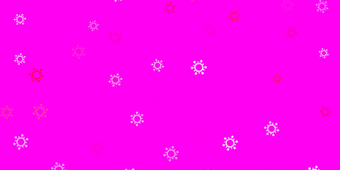 Light pink vector background with covid-19 symbols.