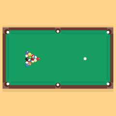 billiard table with balls vector illustration