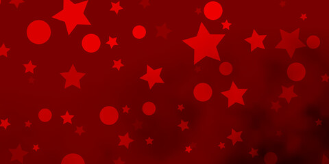Light Red vector background with circles, stars.