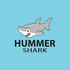 cute angry shark for logo
