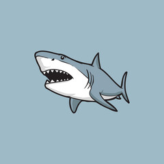 cute angry shark for logo
