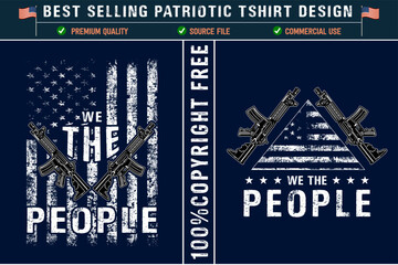 We the people patriotic t-shirt design with usa grunge flag