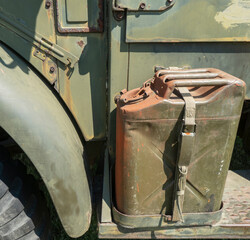 gas can on a WW2 military truck