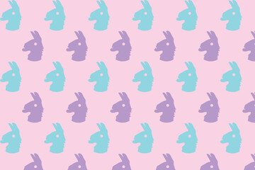 alpaca silhouette, seamless pattern 