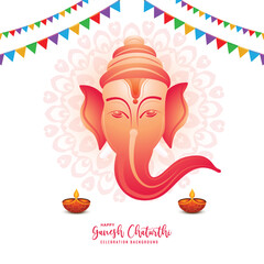 Happy ganesh chaturthi festival of India greeting card background