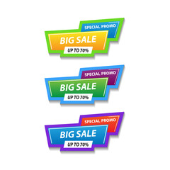 Big sale with gradient, up to 70 off. Discount promotion layout banner template design. Vector illustration 