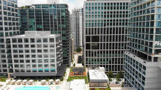 4K Aerial Drone Video of Luxury High-Rise Condominiums in Downtown Tampa, FL