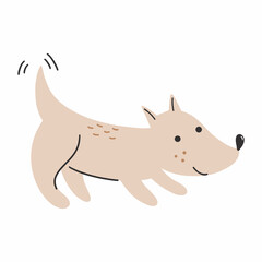 Cute dog in doodle style. Vector illustration. Pet. Hand drawn art.