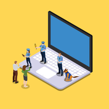 Data protection officer isometric 3d vector illustration concept for banner, website, illustration, landing page, flyer, etc.