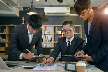 Asia business meeting   consultations of business people in the company's meeting room. 