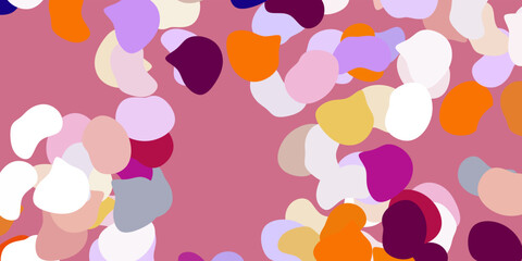 Light pink, yellow vector backdrop with chaotic shapes.