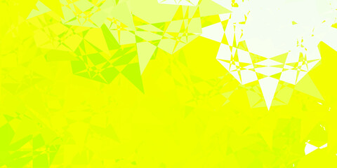 Light Green, Yellow vector pattern with polygonal shapes.