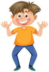 Obraz premium Happy boy cartoon character