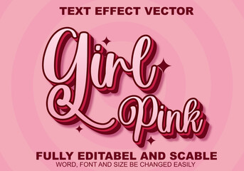pink gilr text effect vector