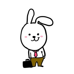 Business rabbit cartoon