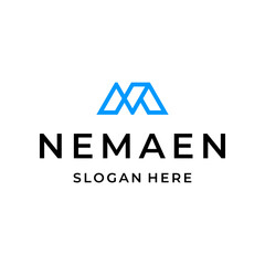 monogram letter NM logo design