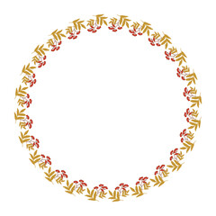 round rowan twig frame for poster banner postcard