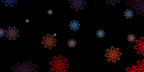 Dark Blue, Red vector background with random forms.